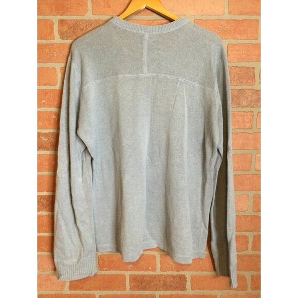 Roots Canada Athletic Dept Ramie Cotton Knit Jumper Sweater Blue Large - Picture 3 of 8